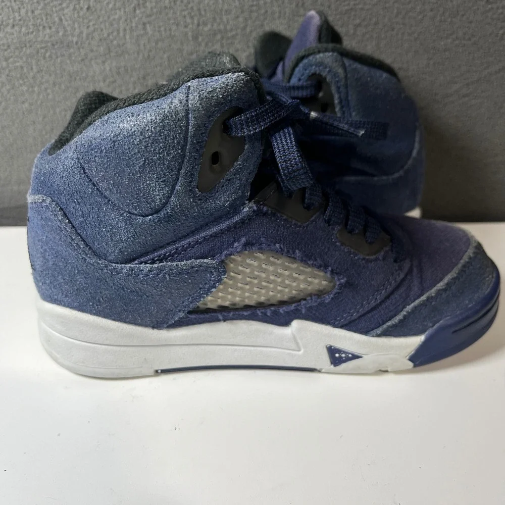 Jordan 5 Retro SE Craft Midnight Navy Kids Sneakers FN5453-400 Size 11C